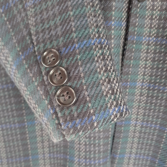 Canda Vintage Men's Double Breasted Wool Sport Coat Multicolour Plaid Size 44 - Picture 4 of 9